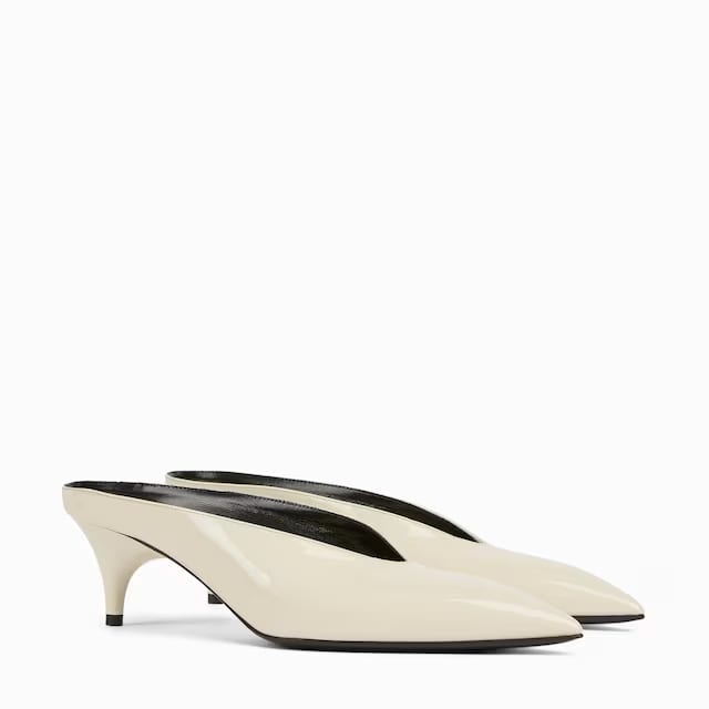 Gucci 97 heeled mule in white leather